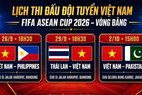 Lịch thi đấu mới nhất FIFA ASEAN Cup 2026 của tuyển Việt Nam: Quyết đấu đấu Thái Lan ngày 29/9