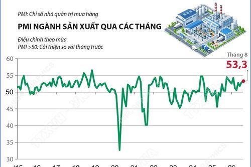 Tháng 8/2026: Chỉ số PMI đạt 53,3 điểm