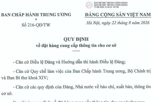 Ban Bí thư quy định việc đặt hàng cung cấp thông tin cho cơ sở