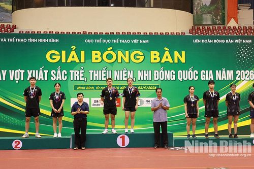 Bế mạc Giải Bóng bàn các cây vợt xuất sắc trẻ, thiếu niên, nhi đồng quốc gia năm 2026