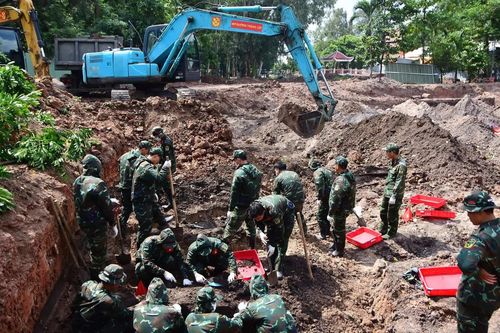Tìm thấy thêm 11 bộ hài cốt liệt sĩ, nâng tổng số lên 564 bộ tại Công viên Lê Thị Riêng