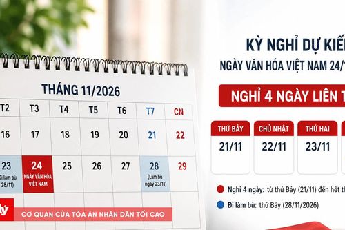 Còn một kỳ nghỉ lễ dự kiến kéo dài 4 ngày trong năm 2026