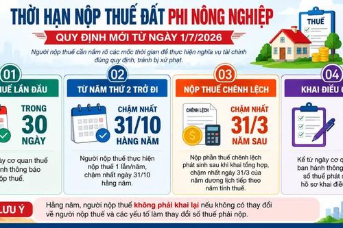 4 mốc thời gian cần nhớ khi nộp thuế đất phi nông nghiệp