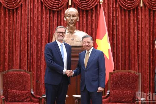 [Ảnh] Tổng Bí thư, Chủ tịch nước Tô Lâm tiếp Đại sứ Pháp Olivier Brochet