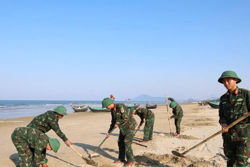 Sau phản ánh của Báo SGGP: Huy động lực lượng thu gom vỏ nghêu tím dạt vào bờ biển Hà Tĩnh