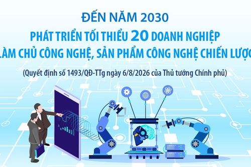 Đến năm 2030: Phát triển tối thiểu 20 doanh nghiệp làm chủ công nghệ, sản phẩm công nghệ chiến lược