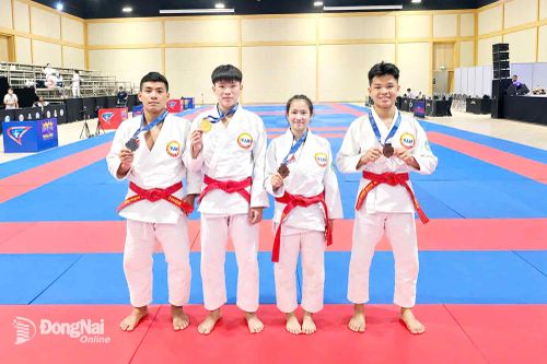 Các võ sĩ trẻ thành phố Đồng Nai giành 4 huy chương Giải Jiujitsu Grand Prix châu Á 2026