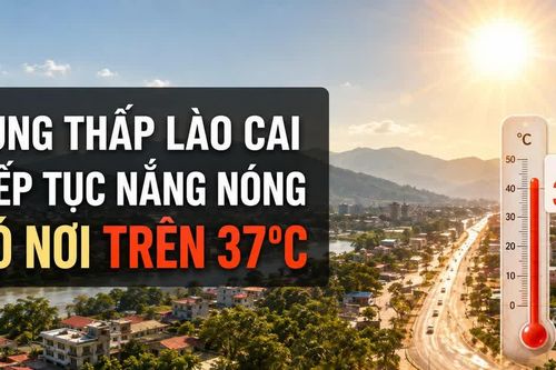 Ngày 4/9, vùng thấp Lào Cai tiếp tục nắng nóng, có nơi trên 37°C