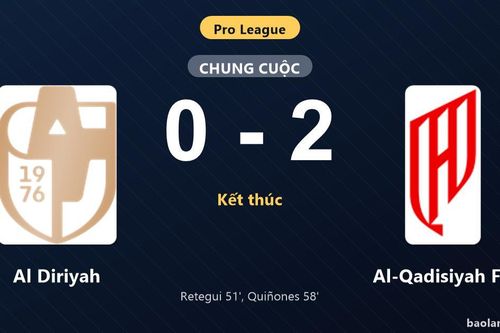 Thống kê trận đấu Al Diriyah 0-2 Al-Qadisiyah FC: Julián Quiñones tỏa sáng, Al-Qadisiyah FC giành trọn 3 điểm