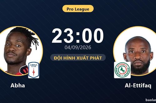 TRỰC TIẾPTrực tiếp Abha vs Al-Ettifaq: Đội hình xuất phát
