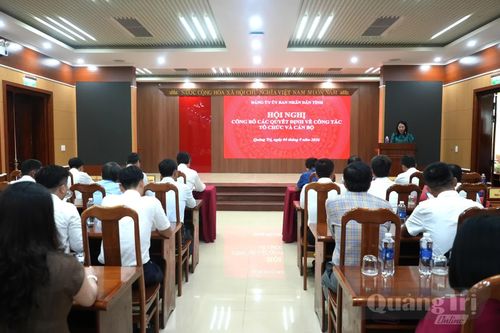 Công bố quyết định về tổ chức và cán bộ thuộc Đảng bộ UBND tỉnh