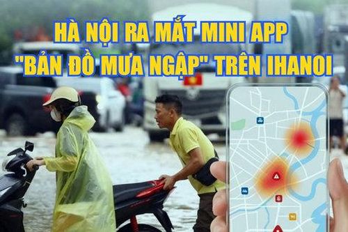 Hà Nội ra mắt mini app 'Bản đồ mưa ngập' trên iHanoi