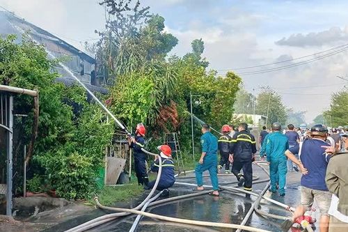 Đồng Tháp: Cháy nhà nuôi yến nằm sát Quốc lộ 30 gây ùn tắc giao thông