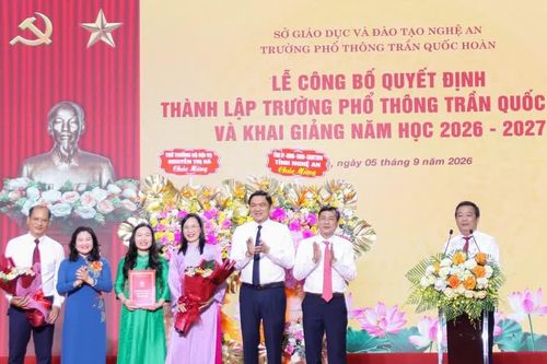 Nghệ An công bố thành lập trường công lập liên cấp Trần Quốc Hoàn