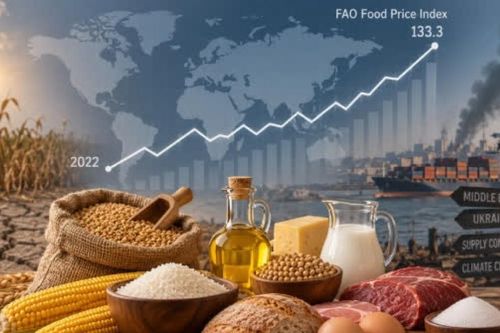 Giá lương thực thế giới 'nóng' trở lại, chạm mức cao nhất gần 4 năm
