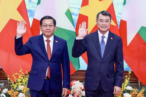 Thủ tướng và Chủ tịch Quốc hội tiếp Tổng thống Myanmar