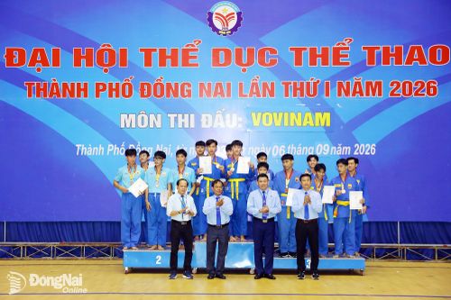 Phường Trấn Biên dẫn đầu Giải Vovinam Đại hội Thể dục thể thao thành phố Đồng Nai lần I năm 2026
