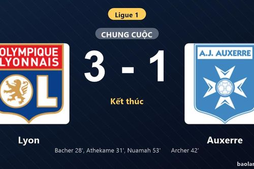 Thống kê trận đấu Lyon 3-1 Auxerre: Ernest Nuamah tỏa sáng, Lyon giành trọn 3 điểm