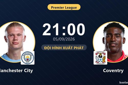 TRỰC TIẾPTrực tiếp Manchester City vs Coventry: Đội hình xuất phát