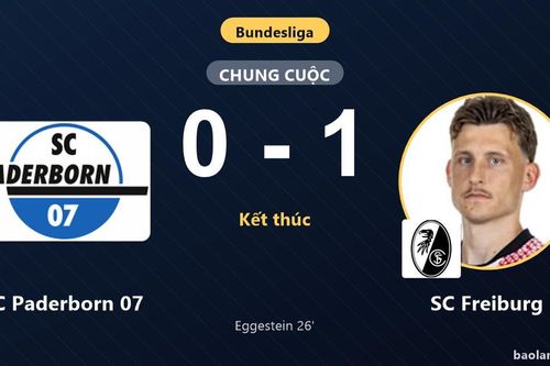 Hạ gục SC Paderborn 07, SC Freiburg vươn lên nhì bảng Bundesliga