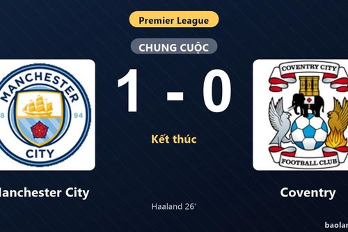 Thống kê trận đấu Manchester City 1-0 Coventry: Erling Haaland tỏa sáng, Manchester City giành trọn 3 điểm