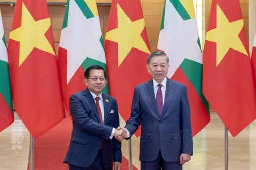 Toàn cảnh Lễ đón Tổng thống Myanmar và Phu nhân thăm chính thức Việt Nam