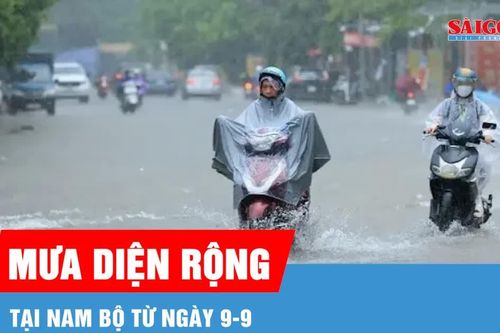Nam bộ: Mưa diện rộng từ ngày 9-9