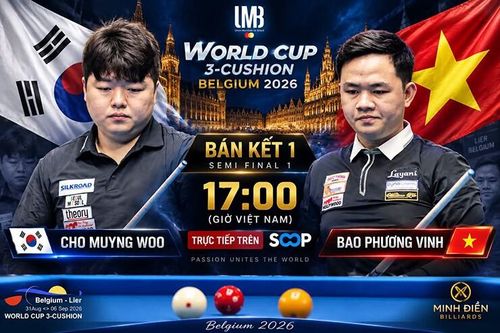 Bao Phương Vinh vào bán kết bi-a World Cup, đấu đương kim số 1 thế giới