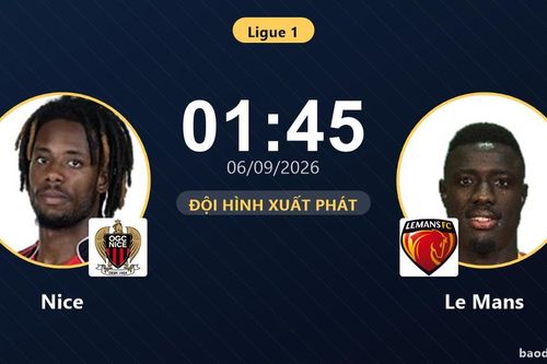 TRỰC TIẾPTrực tiếp Nice vs Le Mans: Đội hình xuất phát
