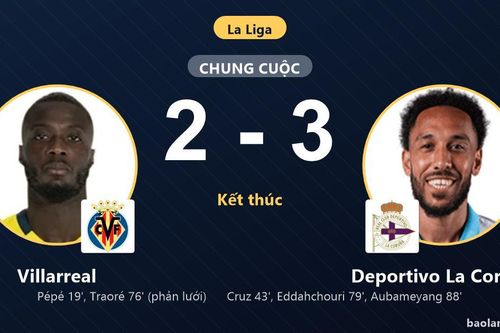 Ngược dòng hạ Villarreal 3-2, Deportivo La Coruna vươn lên nửa trên bảng xếp hạng
