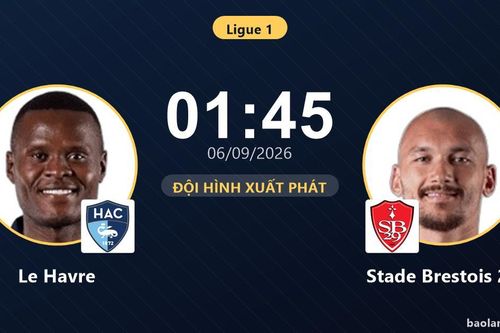 TRỰC TIẾPTrực tiếp Le Havre vs Stade Brestois 29: Đội hình xuất phát