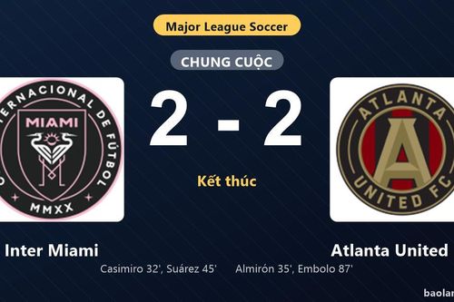 Thống kê trận đấu Inter Miami 2-2 Atlanta United FC: Màn rượt đuổi tỷ số mãn nhãn