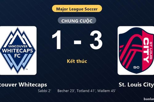 Thống kê trận đấu Vancouver Whitecaps 1-3 St. Louis City: St. Louis City ngược dòng ngoạn mục