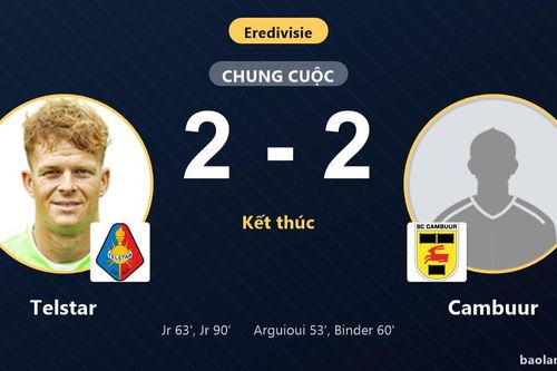Telstar chia điểm Cambuur, hai đội tiếp tục chôn chân ở nhóm cuối bảng