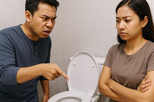 Tôi bấm nút xả 6 lít ở bồn cầu, bạn trai nổi giận mắng là hoang phí