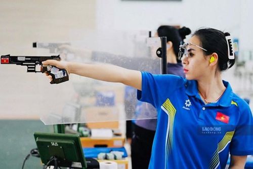 Xạ thủ Trịnh Thu Vinh xếp hạng 22 thế giới 10m súng ngắn hơi nữ