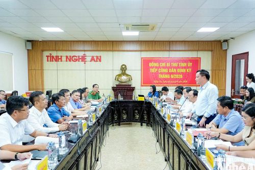 Bí thư Tỉnh uỷ Nghệ An Nguyễn Khắc Thận tiếp công dân định kỳ tháng 9/2026