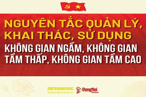 [Infographic] Nguyên tắc quản lý, khai thác, sử dụng không gian ngầm, không gian tầm thấp, không gian tầm cao cụ thể ra sao?