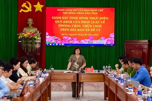 Ban Pháp chế HĐND tỉnh Gia Lai giám sát công tác phòng cháy, chữa cháy tại xã Đề Gi