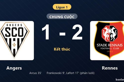 Thống kê trận đấu Angers 1-2 Rennes: Przemysław Frankowski tỏa sáng, Rennes giành trọn 3 điểm