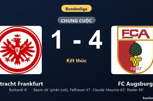 Thống kê trận đấu Eintracht Frankfurt 1-4 FC Augsburg: FC Augsburg ngược dòng ngoạn mục