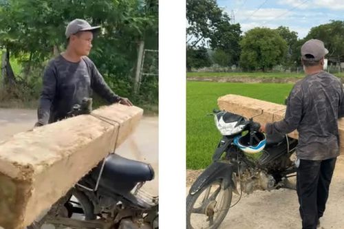 Bắt giữ nhiều xe máy chở gỗ lậu từ hồ Đá Xẻ ở tỉnh Khánh Hòa