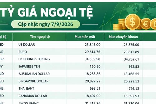 Tỷ giá ngoại tệ ngày 7/9: USD vượt 26.000 đồng, GBP gần 36.000 đồng