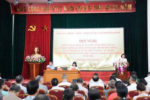 Phường Bồ Đề lấy ý kiến nhân dân về điều chỉnh Quy hoạch phân khu đô thị sông Hồng