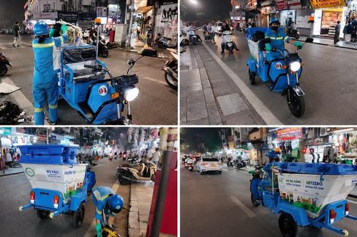 Hà Nội thử nghiệm xe điện thu gom rác tại quận Hoàn Kiếm