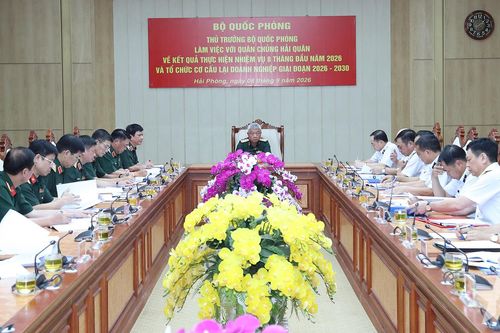Thượng tướng Nguyễn Quang Ngọc làm việc với Quân chủng Hải quân về công tác quân sự, quốc phòng