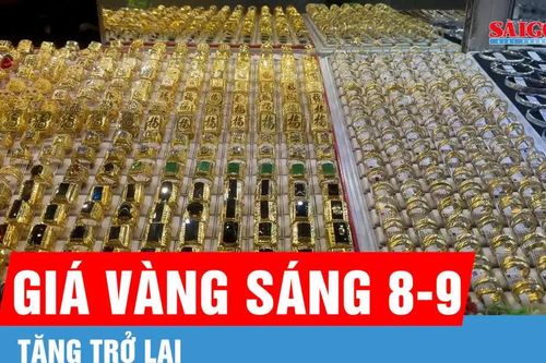 Sáng 8-9, giá vàng đảo chiều tăng