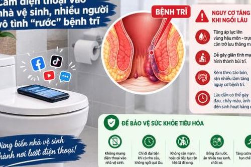 Cầm điện thoại vào nhà vệ sinh, nhiều người vô tình 'rước' bệnh trĩ