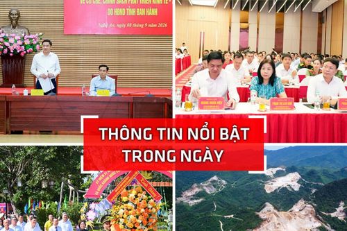 Nghệ An: Thông tin nổi bật ngày 8/9