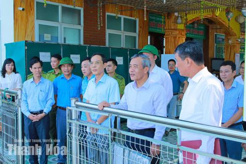 Bí thư Tỉnh ủy Lê Đức Thái kiểm tra tiến độ các dự án đầu tư tại xã Tân Ninh và Như Thanh